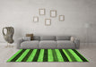 Machine Washable Abstract Green Modern Area Rugs in a Living Room,, wshabs115grn