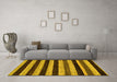 Machine Washable Abstract Yellow Modern Rug in a Living Room, wshabs115yw