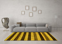 Machine Washable Abstract Yellow Modern Rug, wshabs115yw