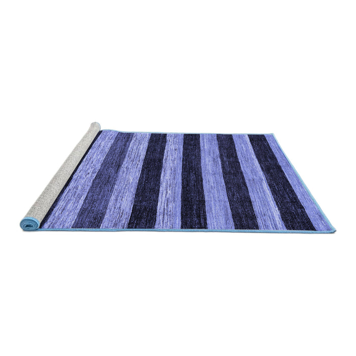 Sideview of Machine Washable Abstract Blue Modern Rug, wshabs115blu