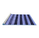 Sideview of Machine Washable Abstract Blue Modern Rug, wshabs115blu