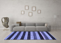 Machine Washable Abstract Blue Modern Rug, wshabs115blu