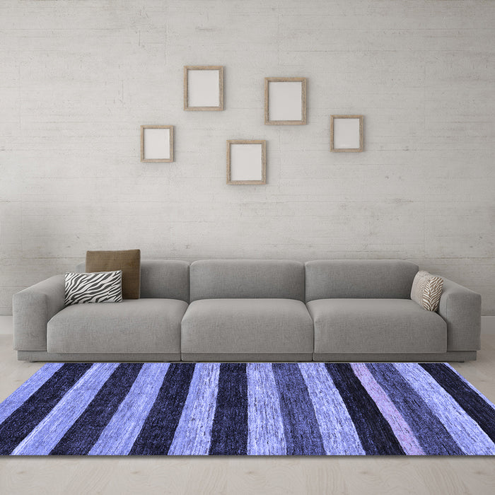 Machine Washable Abstract Blue Modern Rug in a Living Room, wshabs115blu