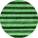 Round Abstract Emerald Green Modern Rug, abs115emgrn