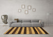 Machine Washable Abstract Brown Modern Rug in a Living Room,, wshabs115brn