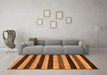 Machine Washable Abstract Orange Modern Area Rugs in a Living Room, wshabs115org