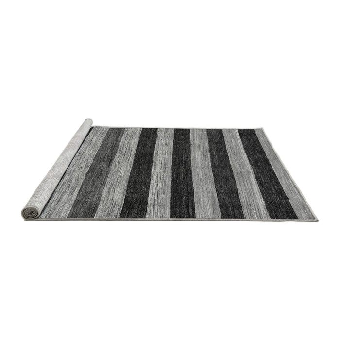 Sideview of Machine Washable Abstract Gray Modern Rug, wshabs115gry