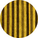 Round Machine Washable Abstract Yellow Modern Rug, wshabs115yw