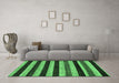 Machine Washable Abstract Emerald Green Modern Area Rugs in a Living Room,, wshabs115emgrn