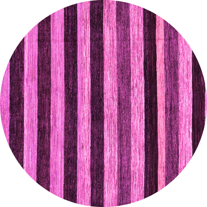 Round Machine Washable Abstract Pink Modern Rug, wshabs115pnk