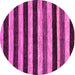 Round Machine Washable Abstract Pink Modern Rug, wshabs115pnk