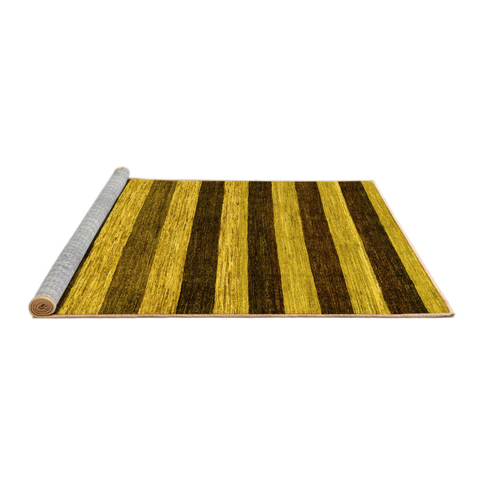 Sideview of Machine Washable Abstract Yellow Modern Rug, wshabs115yw