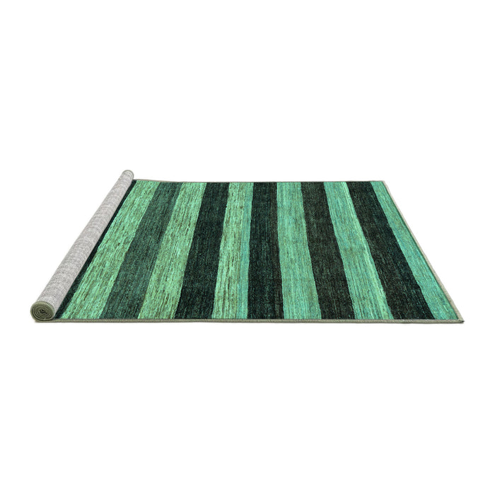 Sideview of Machine Washable Abstract Turquoise Modern Area Rugs, wshabs115turq