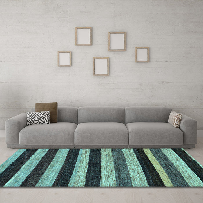 Machine Washable Abstract Light Blue Modern Rug in a Living Room, wshabs115lblu