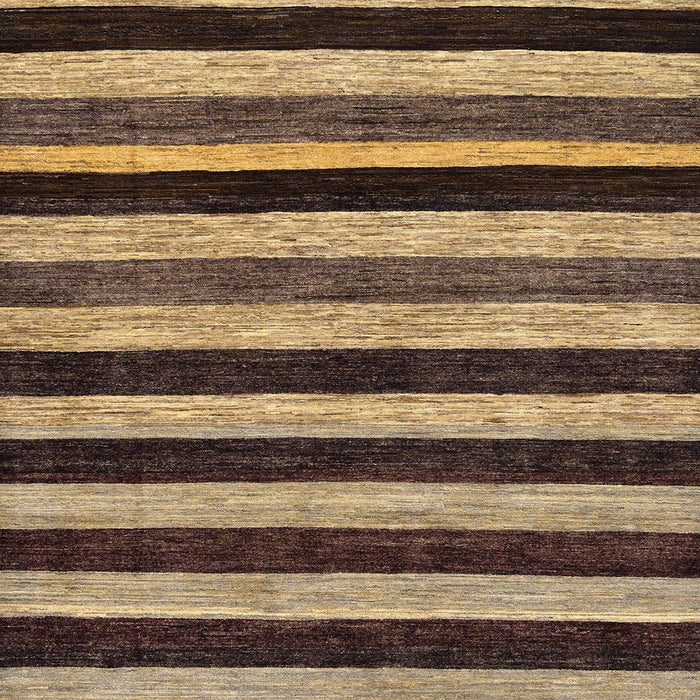 Square Machine Washable Abstract Bakers Brown Rug, wshabs115