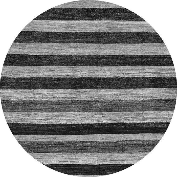 Round Machine Washable Abstract Gray Modern Rug, wshabs115gry