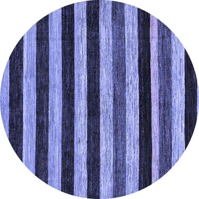 Round Machine Washable Abstract Blue Modern Rug, wshabs115blu