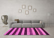 Machine Washable Abstract Pink Modern Rug in a Living Room, wshabs115pnk