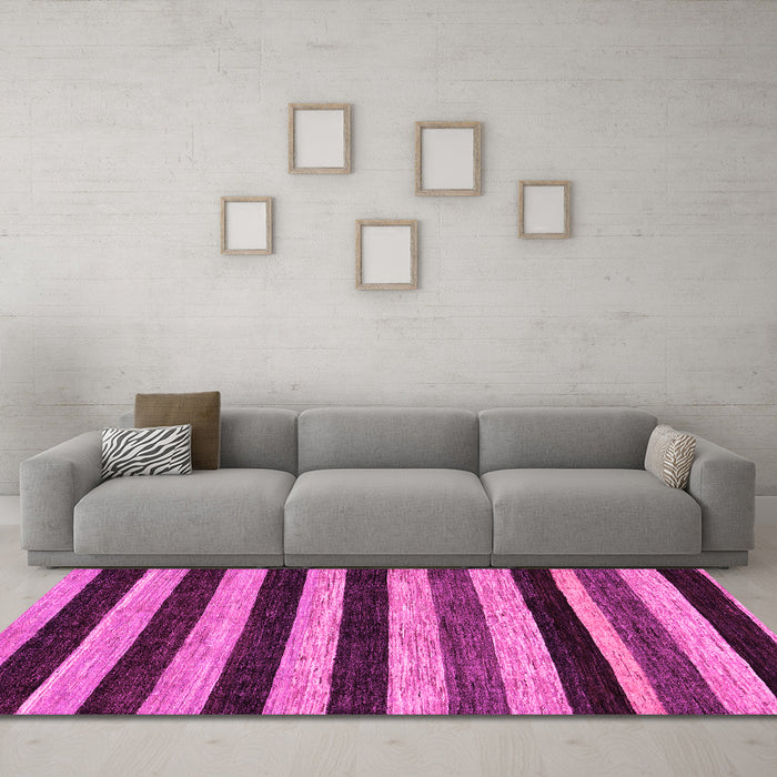 Machine Washable Abstract Pink Modern Rug in a Living Room, wshabs115pnk
