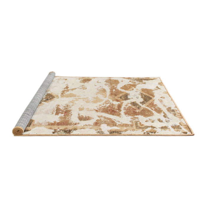 Sideview of Machine Washable Abstract Blanched Almond Beige Rug, wshabs1160