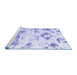 Sideview of Machine Washable Abstract Blue Modern Rug, wshabs1160blu