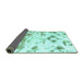 Sideview of Abstract Turquoise Modern Rug, abs1160turq