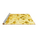 Sideview of Machine Washable Abstract Yellow Modern Rug, wshabs1160yw