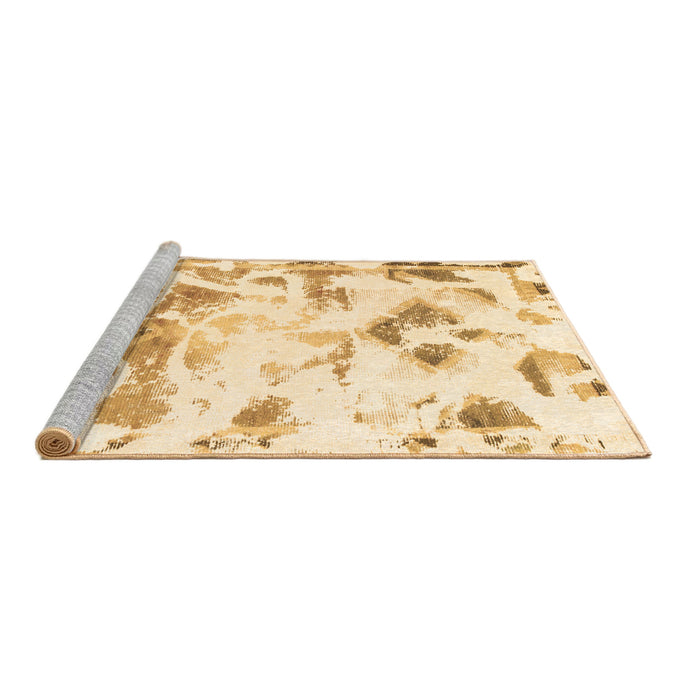 Sideview of Machine Washable Abstract Brown Modern Rug, wshabs1160brn