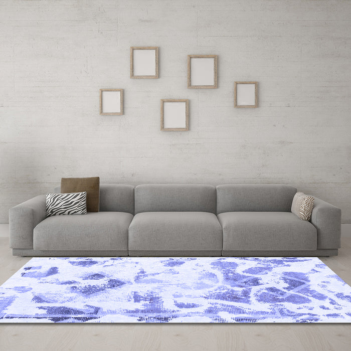 Machine Washable Abstract Blue Modern Rug in a Living Room, wshabs1160blu
