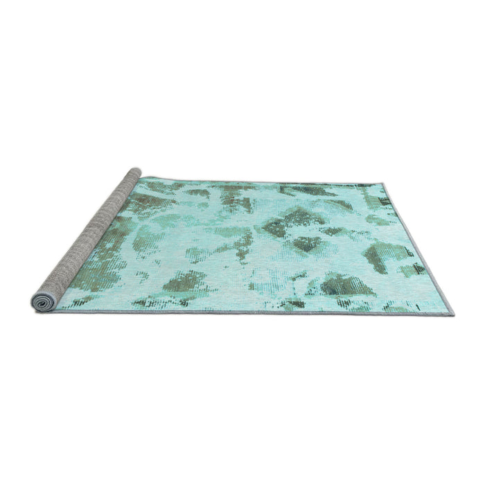 Sideview of Machine Washable Abstract Light Blue Modern Rug, wshabs1160lblu