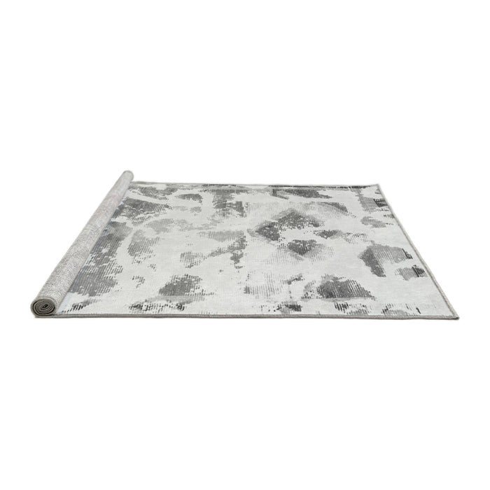 Sideview of Machine Washable Abstract Gray Modern Rug, wshabs1160gry