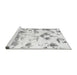 Sideview of Machine Washable Abstract Gray Modern Rug, wshabs1160gry