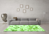 Machine Washable Abstract Green Modern Rug, wshabs1160grn