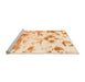 Sideview of Machine Washable Abstract Orange Modern Area Rugs, wshabs1160org