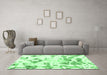 Machine Washable Abstract Emerald Green Modern Area Rugs in a Living Room,, wshabs1160emgrn
