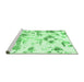 Sideview of Machine Washable Abstract Emerald Green Modern Area Rugs, wshabs1160emgrn