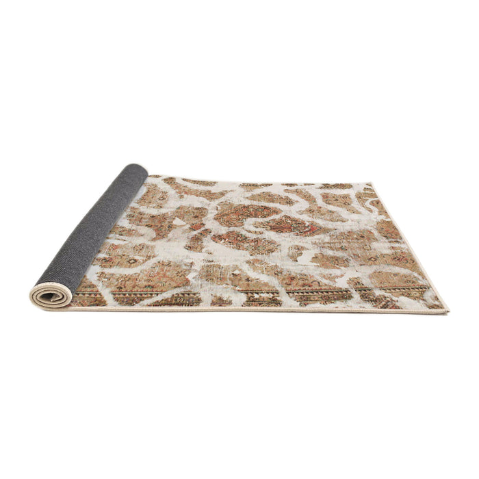 Sideview of Abstract Wheat Beige Modern Rug, abs1161