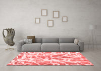 Machine Washable Abstract Red Modern Rug, wshabs1161red