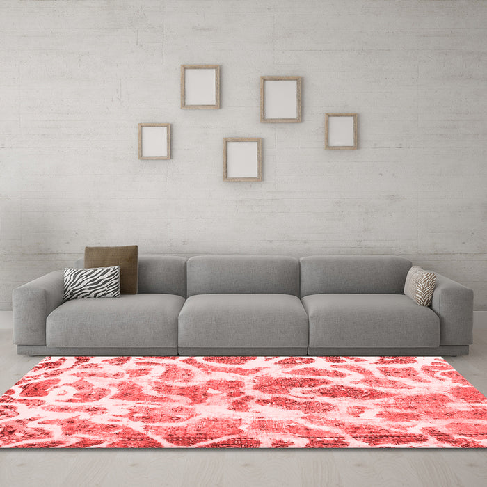 Modern Red Washable Rugs