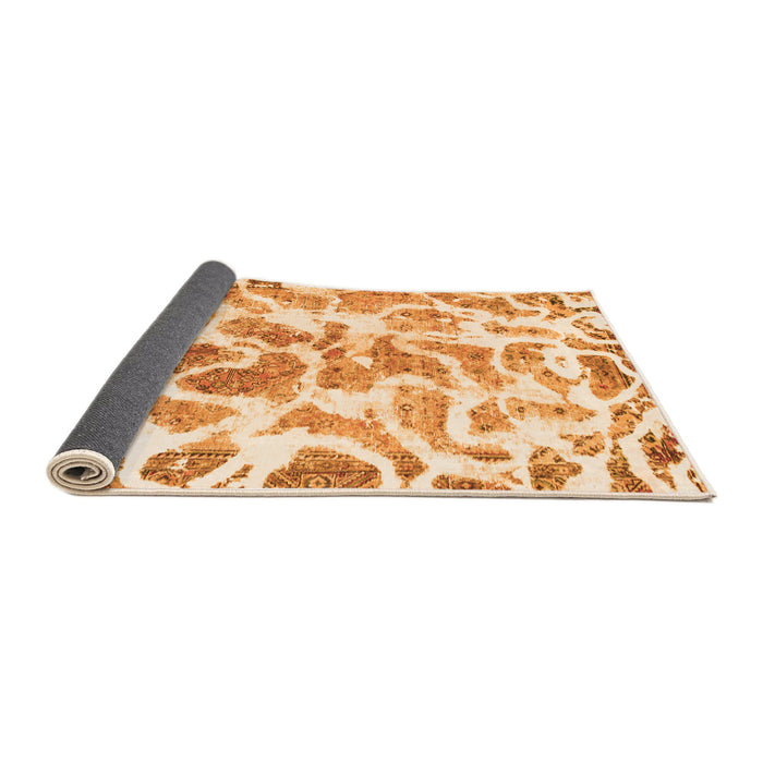 Sideview of Abstract Orange Modern Rug, abs1161org
