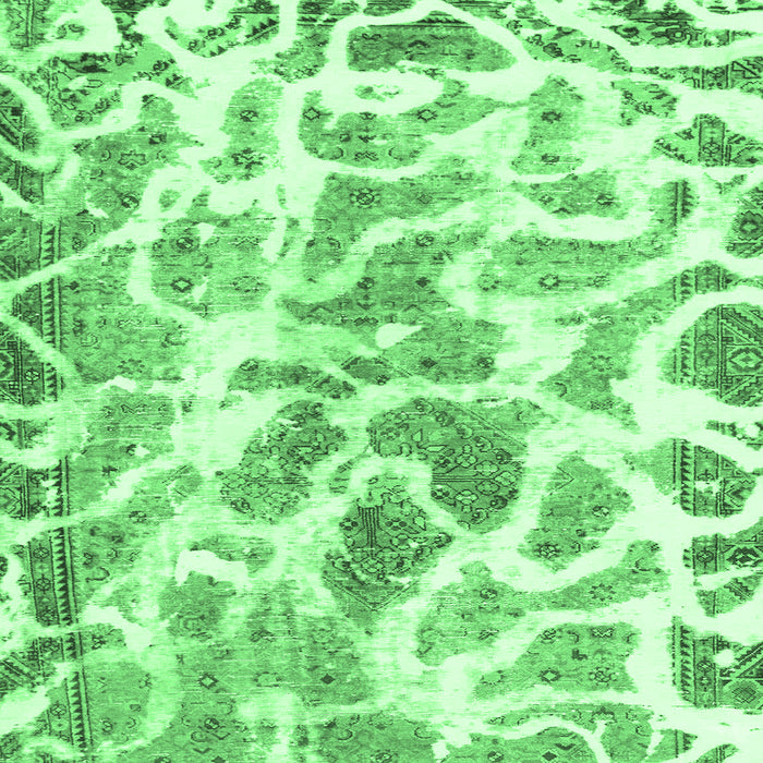 Square Machine Washable Abstract Emerald Green Modern Area Rugs, wshabs1161emgrn