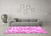 Machine Washable Abstract Pink Modern Rug in a Living Room, wshabs1161pnk