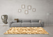 Machine Washable Abstract Brown Modern Rug in a Living Room,, wshabs1161brn