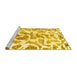 Sideview of Machine Washable Abstract Yellow Modern Rug, wshabs1161yw