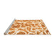 Sideview of Machine Washable Abstract Orange Modern Area Rugs, wshabs1161org