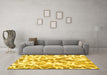 Machine Washable Abstract Yellow Modern Rug in a Living Room, wshabs1161yw