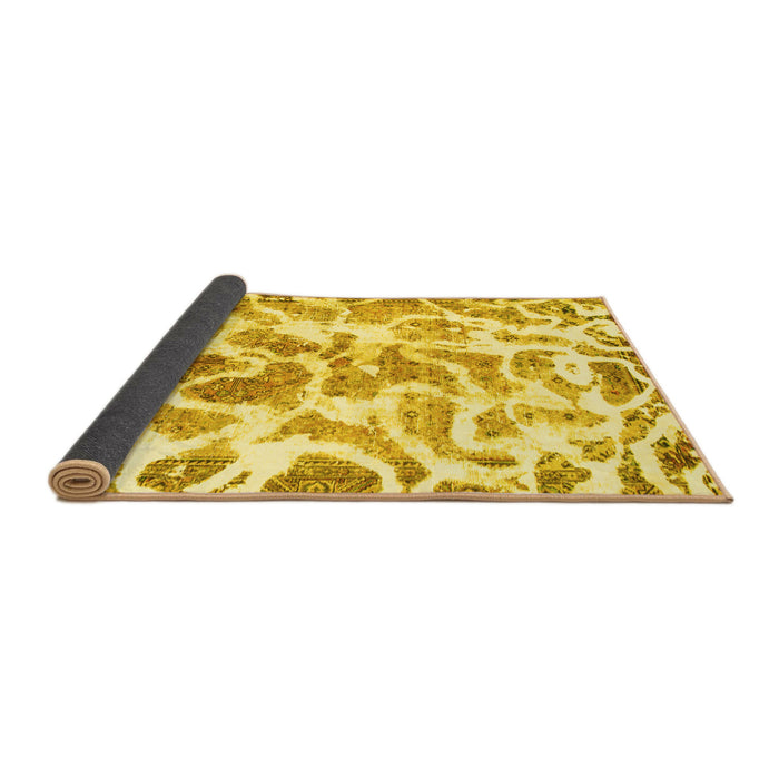 Sideview of Abstract Yellow Modern Rug, abs1161yw