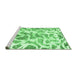 Sideview of Machine Washable Abstract Emerald Green Modern Area Rugs, wshabs1161emgrn