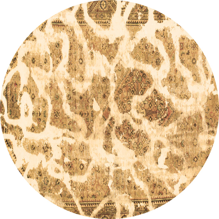 Round Abstract Brown Modern Rug, abs1161brn