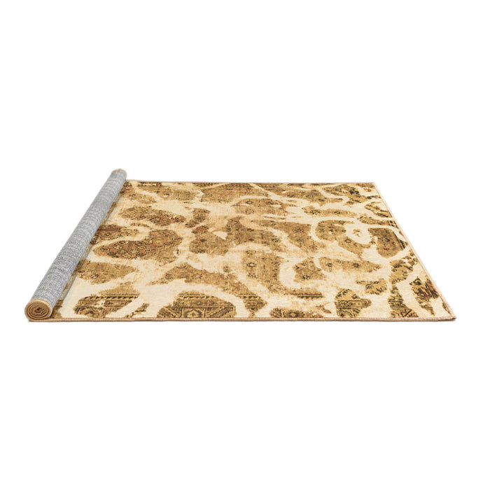 Sideview of Machine Washable Abstract Brown Modern Rug, wshabs1161brn